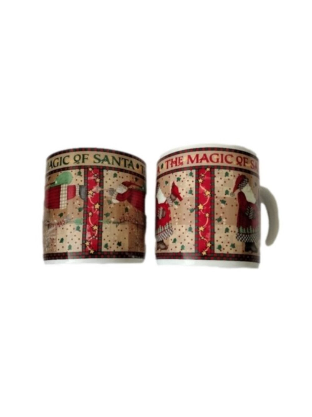 Debbie Mumm Sakura Magic of Santa Standard Size Mugs, set of 2